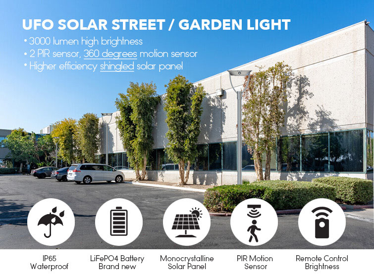 Seagull 3000 Lumen Solar Garden Light With Double PIR Sensor