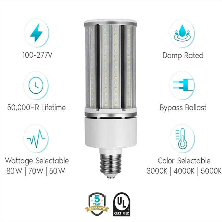 40W IP54 GES LED Corn Lamp For Enclosed Fittings Cool White (120W Equiv) factory