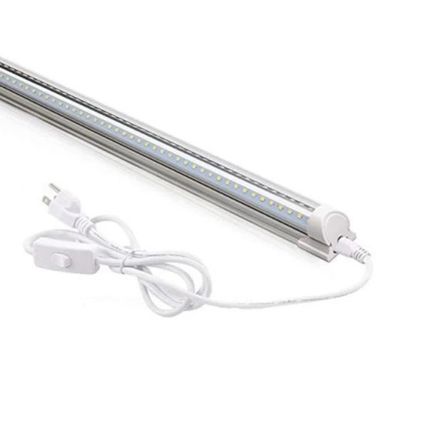 Linkable LED Tube Light — V-Shaped With Clear Cover — 8-Foot, 72W, 9000 Lumens, 5000K Daylight — T8 LED Shop Light With Plug high quality