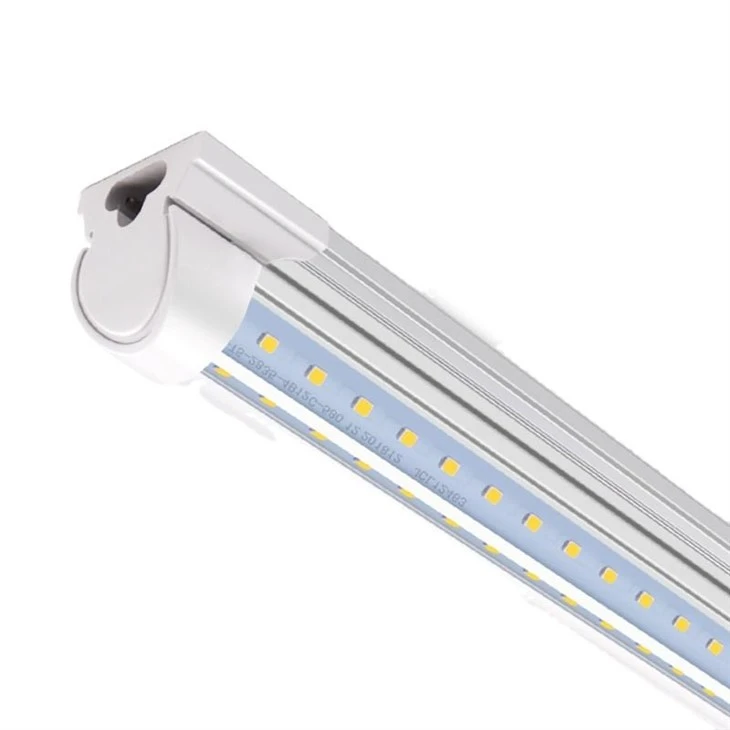 Linkable LED Tube Light — V-Shaped With Clear Cover — 8-Foot, 72W, 9000 Lumens, 5000K Daylight — T8 LED Shop Light With Plug best