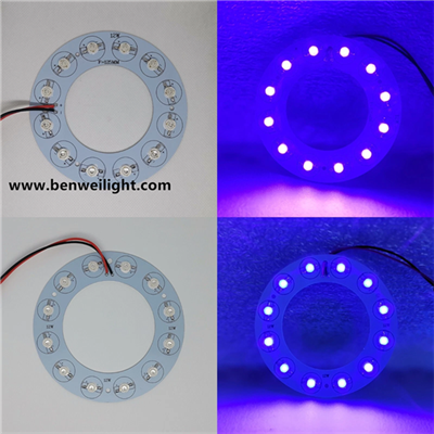 12 W UV violets 365 nm ~ 395 nm ~ 420 nm ~ 440 nm zils LED lampas apgaismojums + draiveris +138 mm sacietēšana