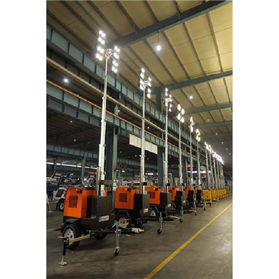 350 W × 4 pārnēsājams mobilais LED apgaismojuma tornis