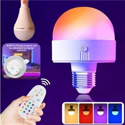 Viedā RGB LED spuldze - Mūsdienīga uzlādējama un aptumšojama (E26/E27 pamatne)