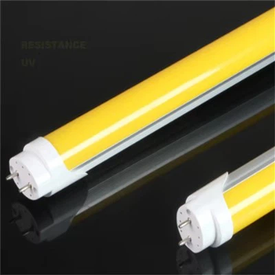 Dzeltenas vāka caurules LED gaismas pret UV lampām