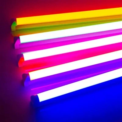 Dzeltenas/violetas/rozā/zaļas/zilas/sarkanas T8 LED lampas